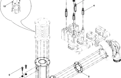 Задний выпускной коллектор двигателя Baudouin 6M16