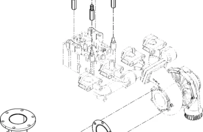 Задний выпускной коллектор двигателя Baudouin 6M21
